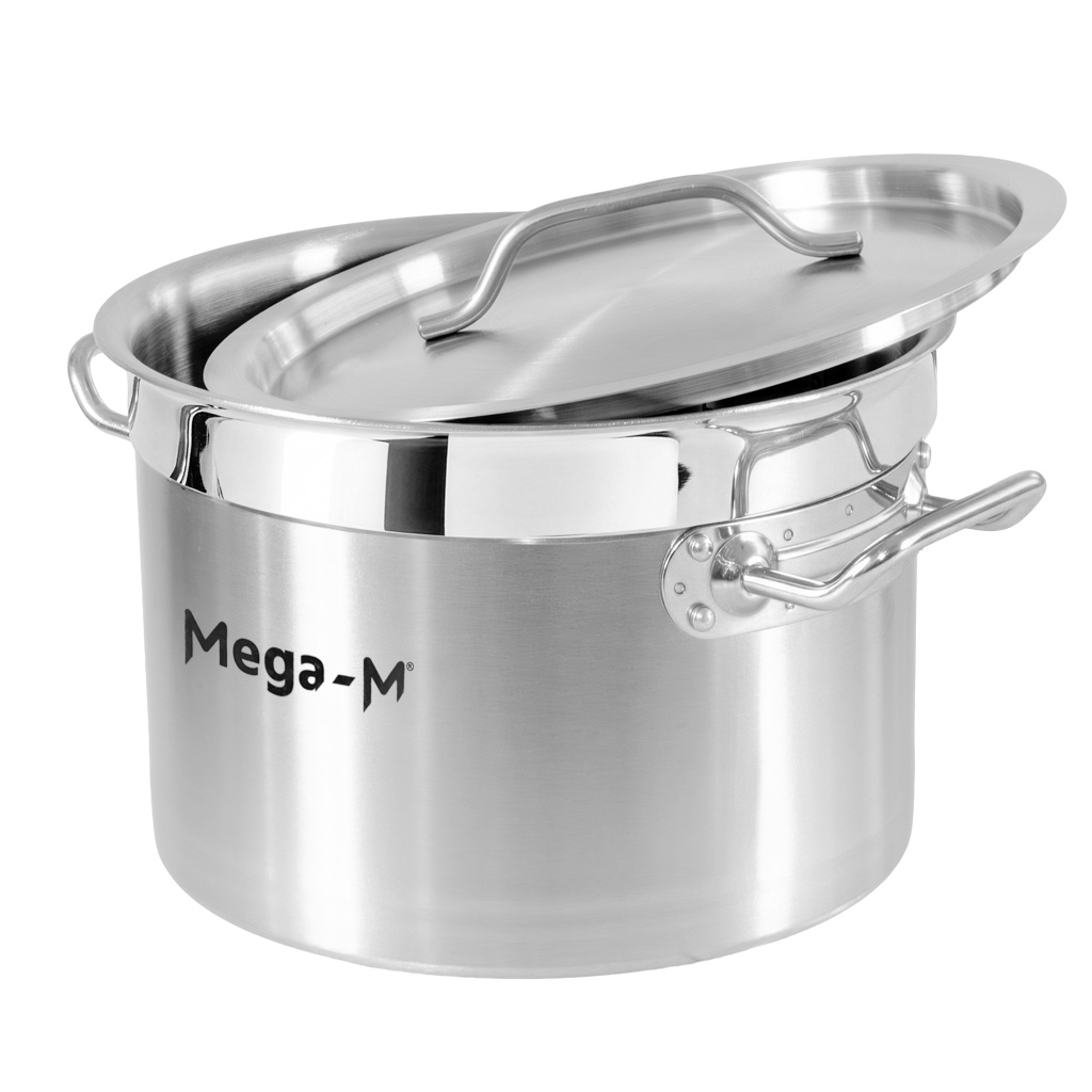 Garnek gastronomiczny średni z pokrywką Mega-M PRO 14l śr. 30 cm x h 20 cm N - obrazek 2