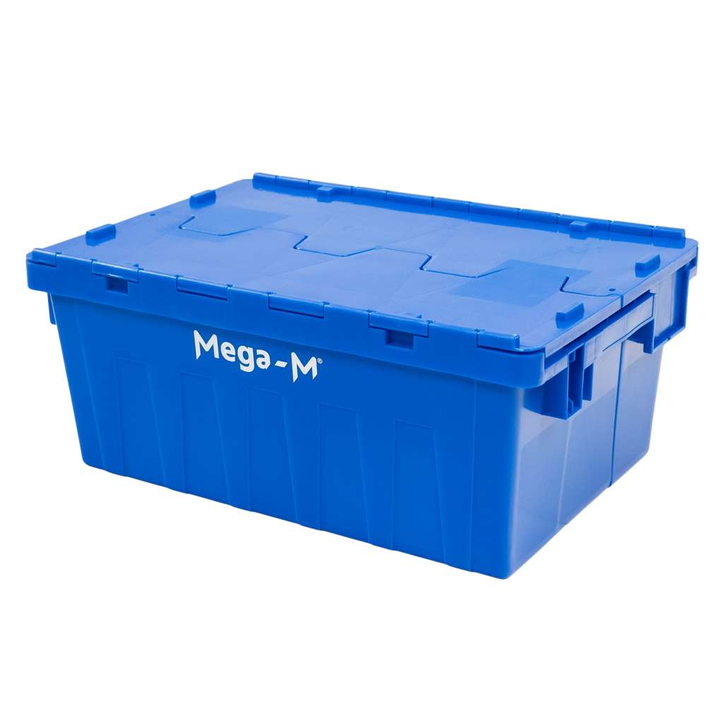 Pojemnik transportowy Mega-M zamykany S-60 cm G-40 cm H-25 cm plastikowy niebieski N - obrazek 3