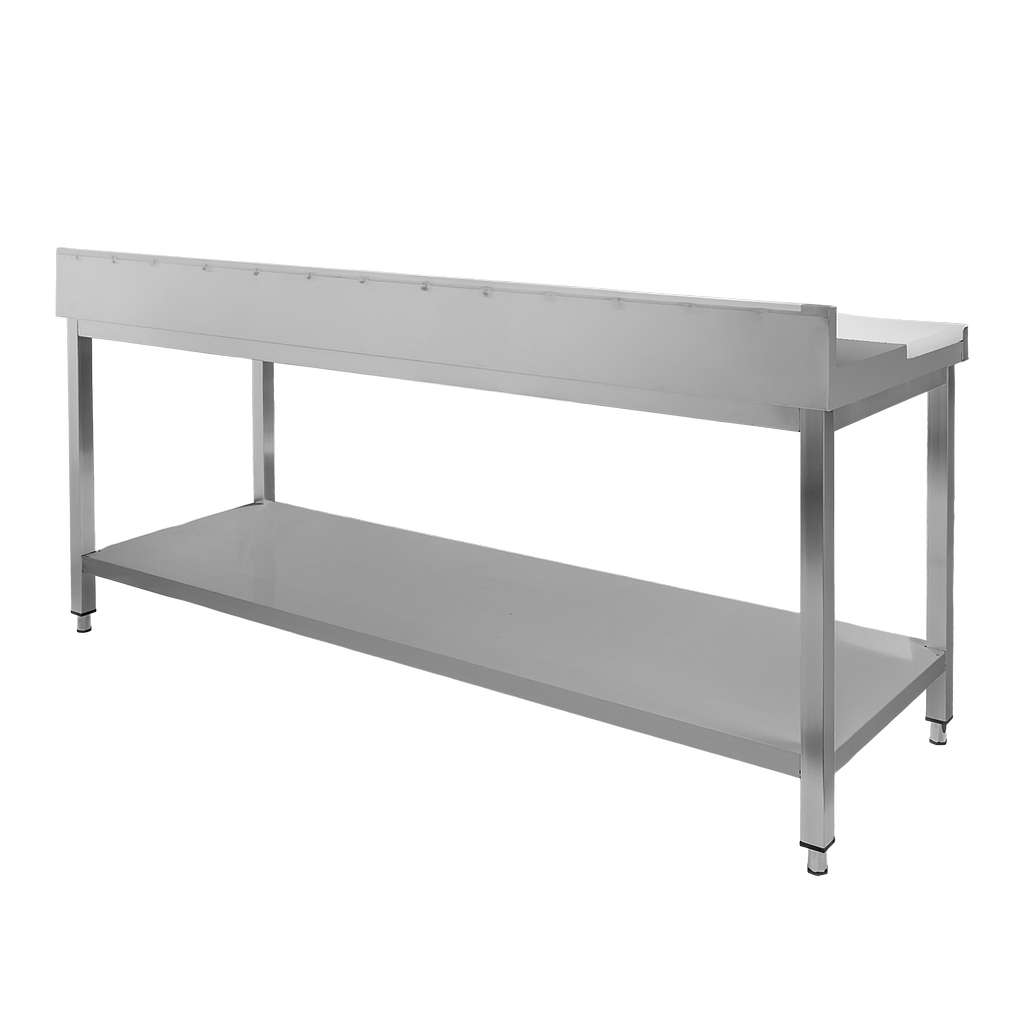 Stół ze stali nierdzewnej przyścienny z płytą polietylenową i półką Mega-M S-180 cm G-60 cm H-85 cm N - obrazek 3