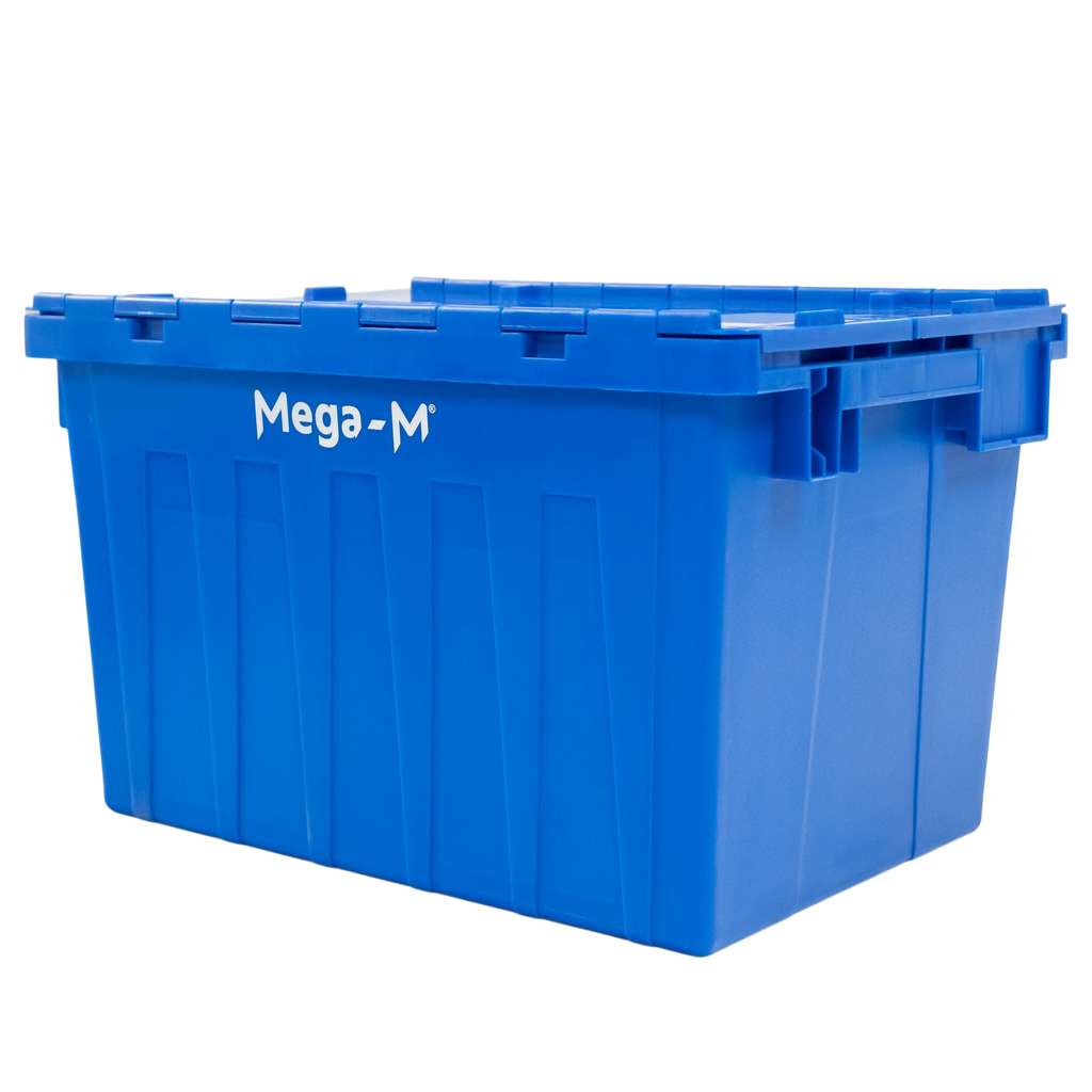 Pojemnik transportowy Mega-M zamykany S-60 cm G-40 cm H-36 cm plastikowy niebieski N - obrazek 2