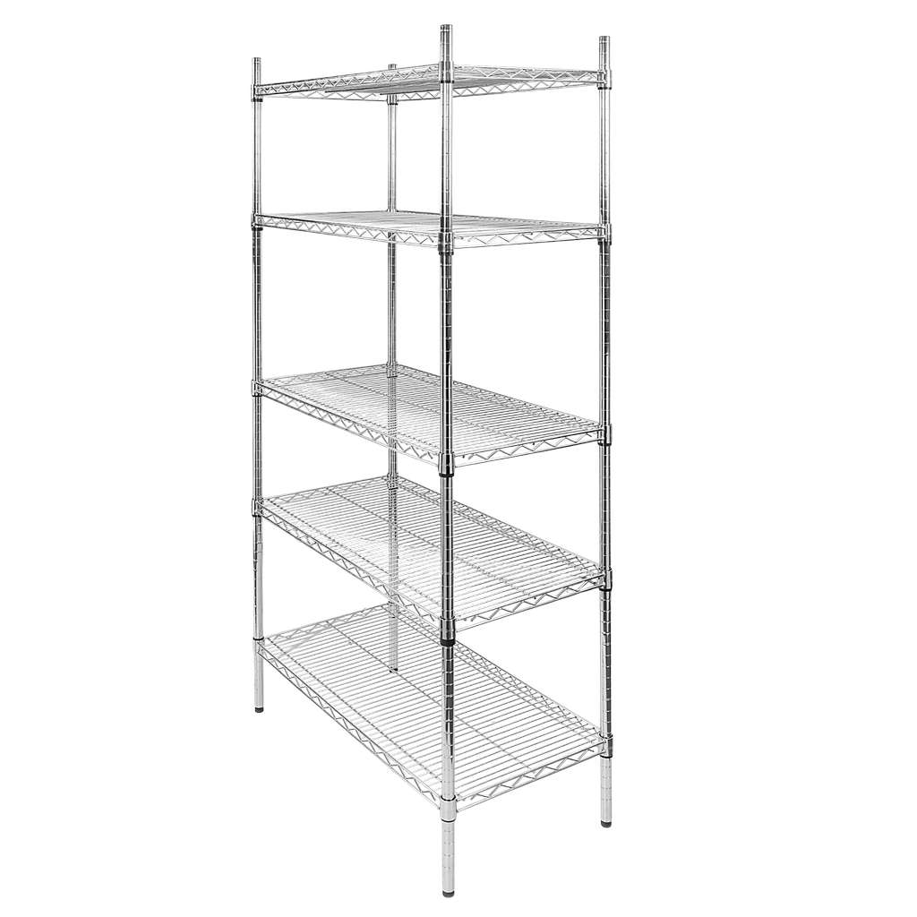 Regał chromowany gastronomiczny Mega-M 5-półkowy H-180 L-90 G-45 N - obrazek 3