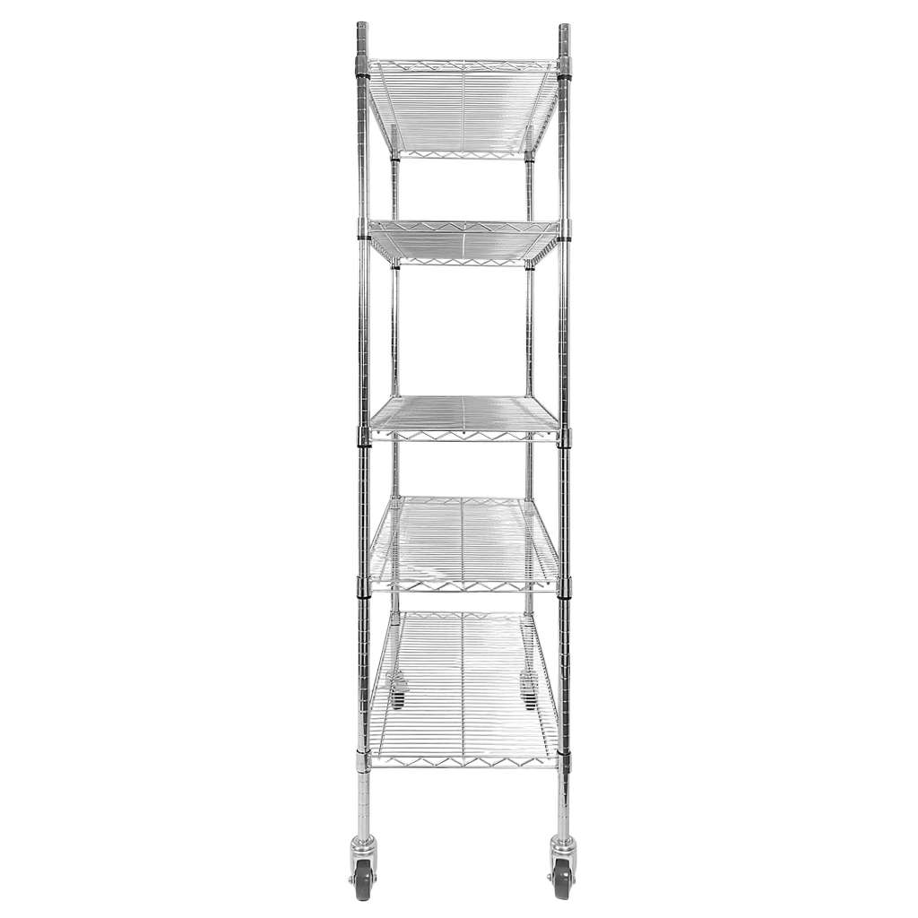 Regał chromowany gastronomiczny na kółkach Mega-M 5-półkowy H-180 L-90 G-45 N - obrazek 4