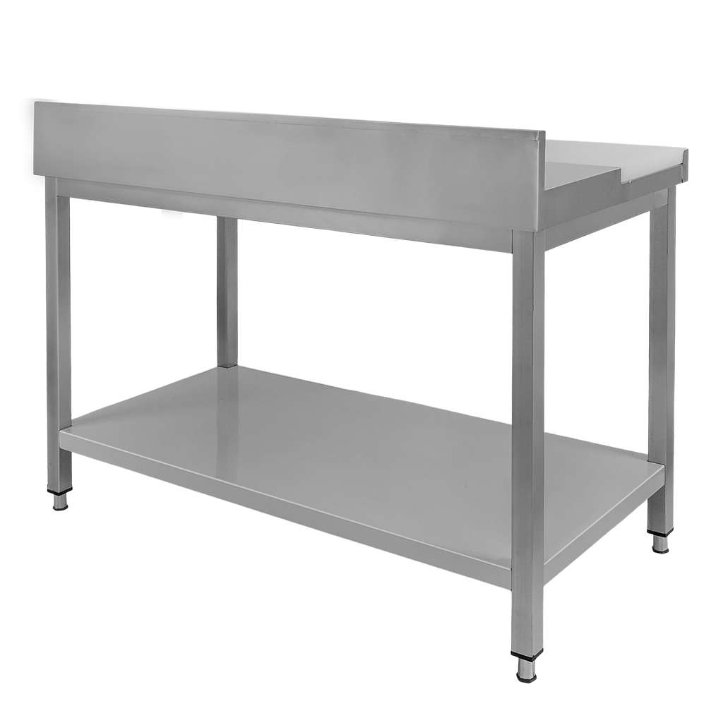 Stół ze stali nierdzewnej przyścienny z płytą polietylenową i półką Mega-M S-120 cm G-70 cm H-85 cm N - obrazek 5