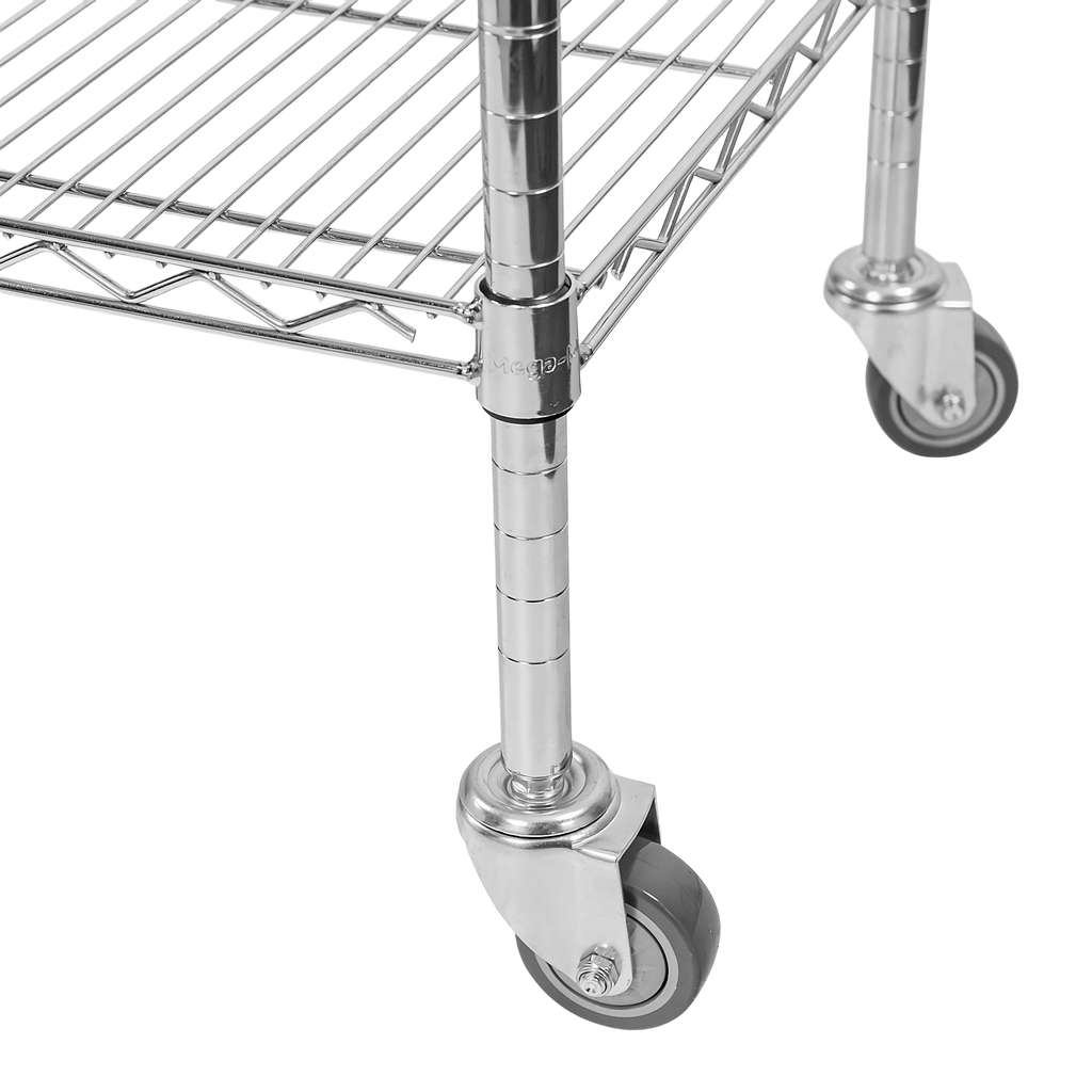 Regał chromowany gastronomiczny na kółkach Mega-M 5-półkowy H-180 L-90 G-45 N - obrazek 9