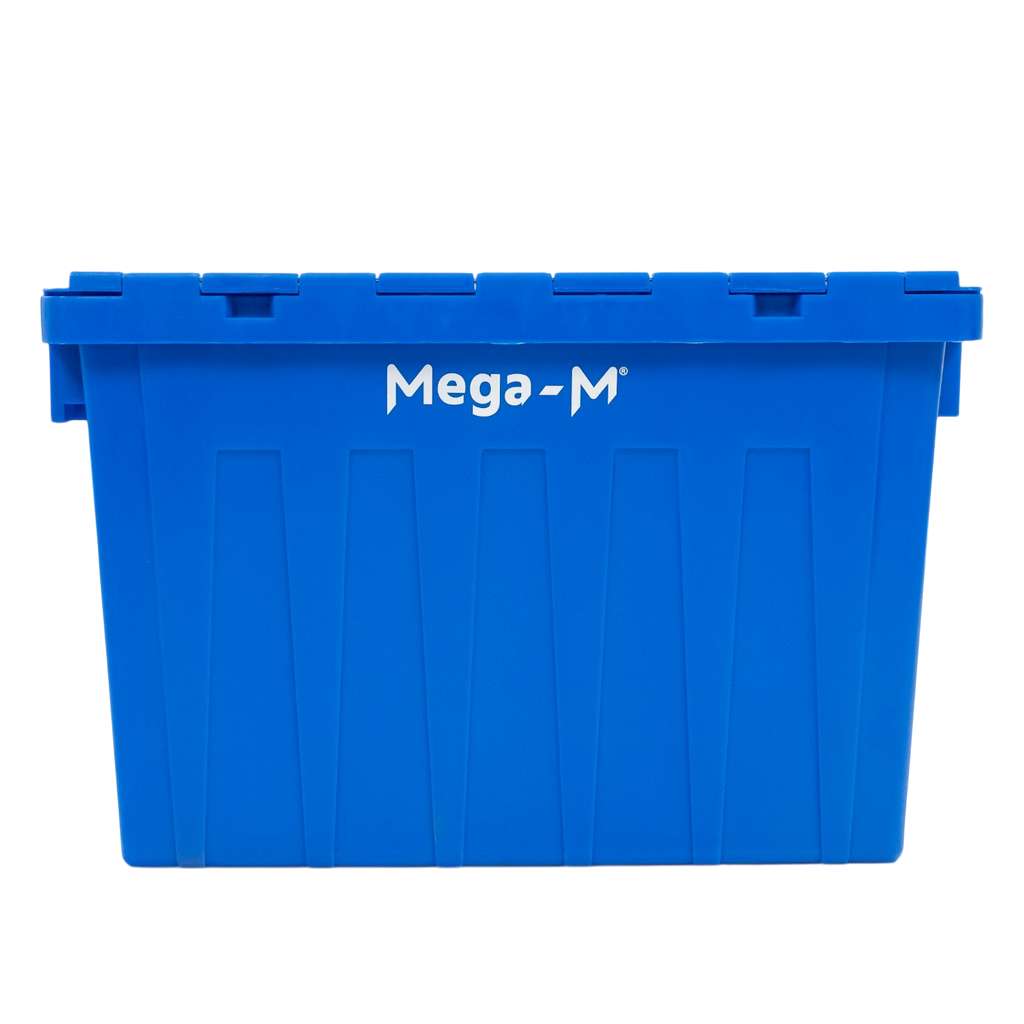 Pojemnik transportowy Mega-M zamykany S-60 cm G-40 cm H-36 cm plastikowy niebieski N - obrazek 3