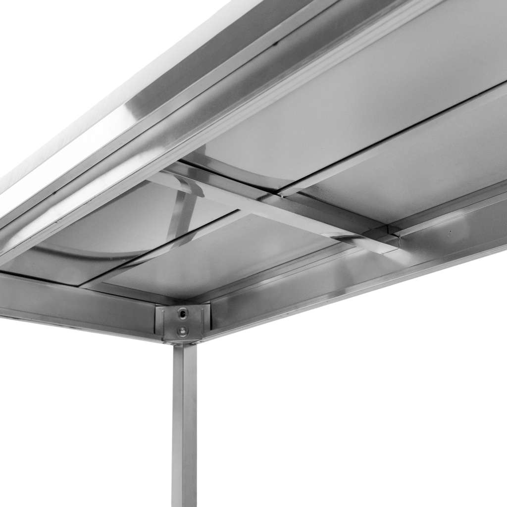 Stół ze stali nierdzewnej przyścienny z płytą polietylenową i półką Mega-M S-120 cm G-60 cm H-85 cm N - obrazek 10
