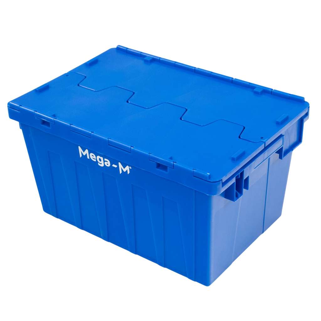 Pojemnik transportowy Mega-M zamykany S-60 cm G-40 cm H-32,5 cm plastikowy niebieski N