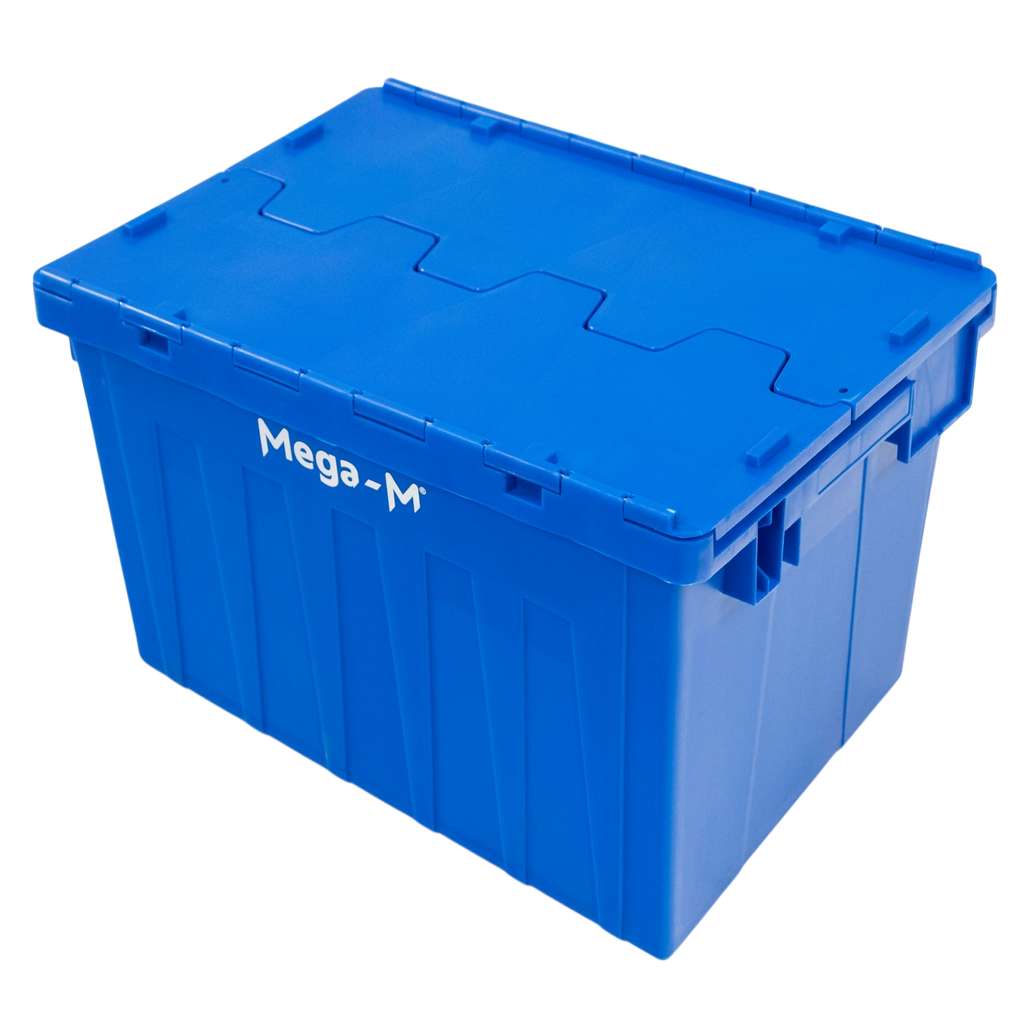 Pojemnik transportowy Mega-M zamykany S-60 cm G-40 cm H-36 cm plastikowy niebieski N