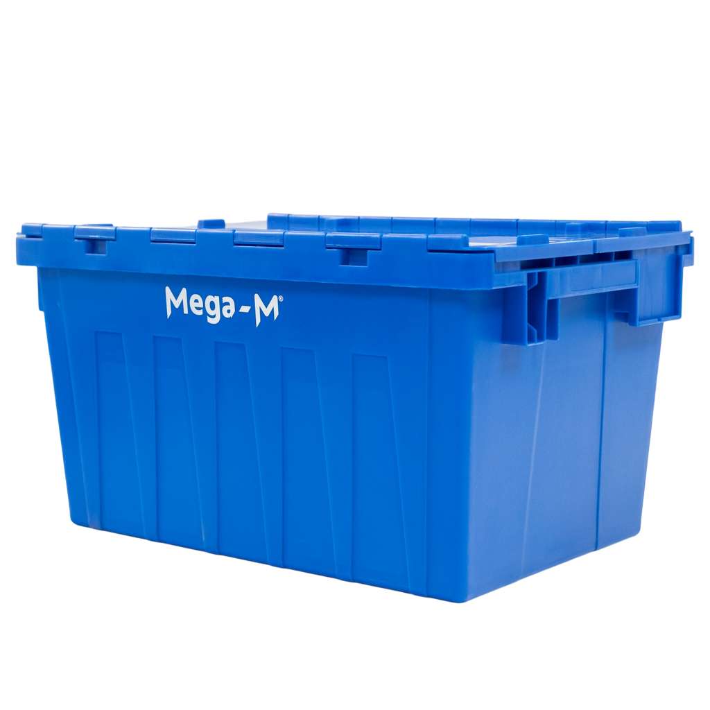 Pojemnik transportowy Mega-M zamykany S-60 cm G-40 cm H-32,5 cm plastikowy niebieski N - obrazek 5