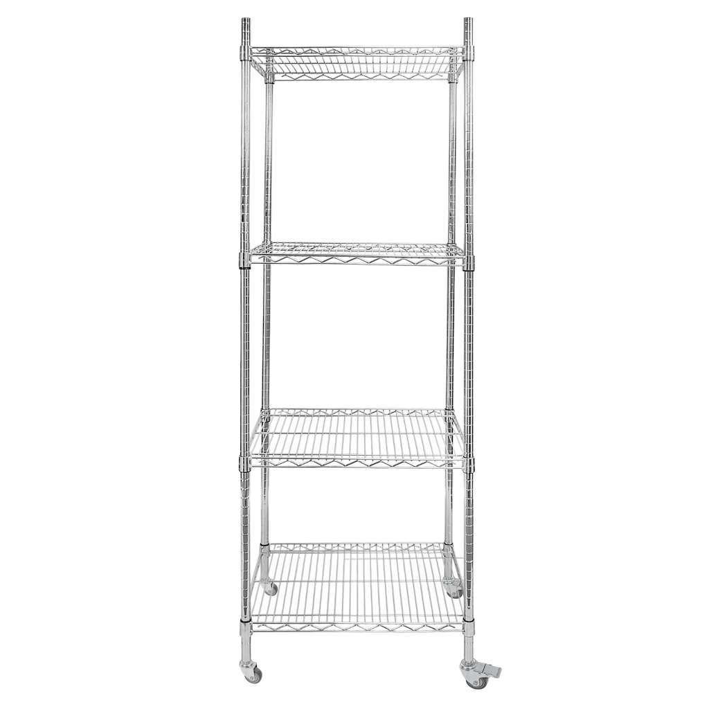 Regał chromowany gastronomiczny na kółkach Mega-M 4-półkowy H-180 L-60 G-45 N - obrazek 2