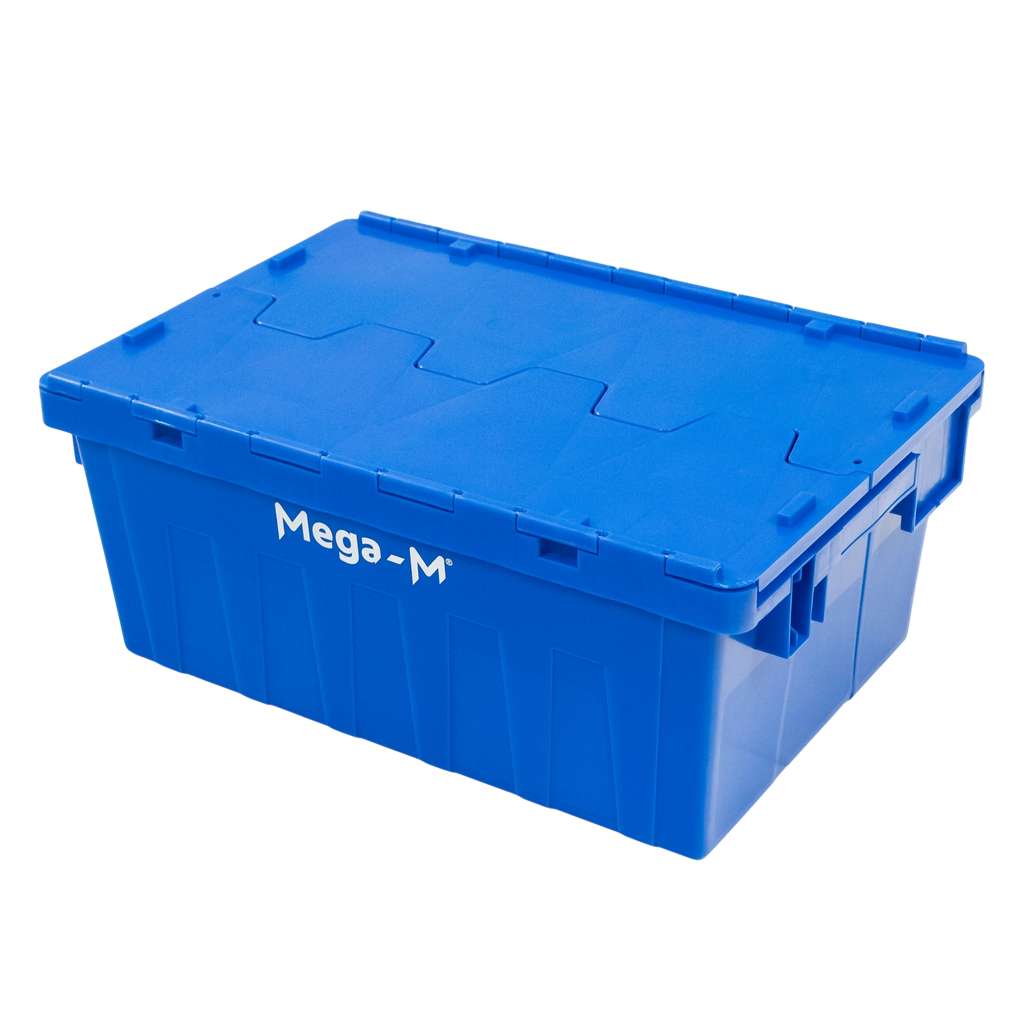 Pojemnik transportowy Mega-M zamykany S-60 cm G-40 cm H-25 cm plastikowy niebieski N