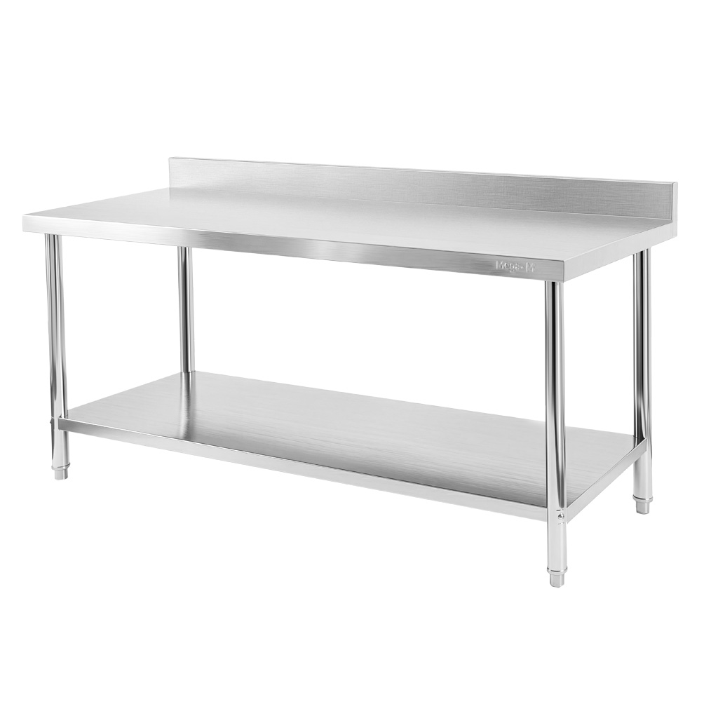 Stół ze stali nierdzewnej przyścienny z półką Mega-M X STANDARD S-200 cm G-70 cm H-85 cm N