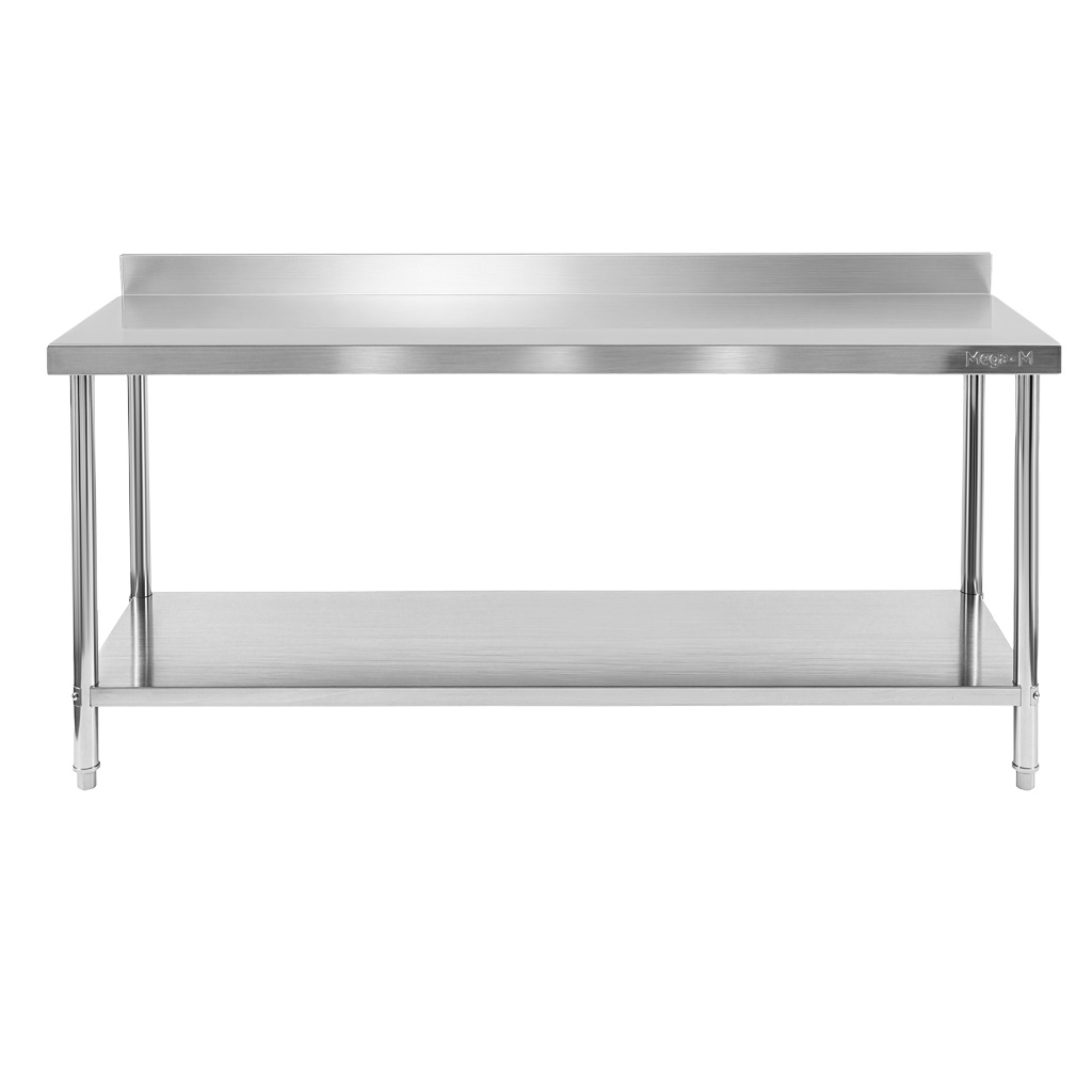 Stół ze stali nierdzewnej przyścienny z półką Mega-M X STANDARD S-180 cm G-70 cm H-85 cm N - obrazek 2