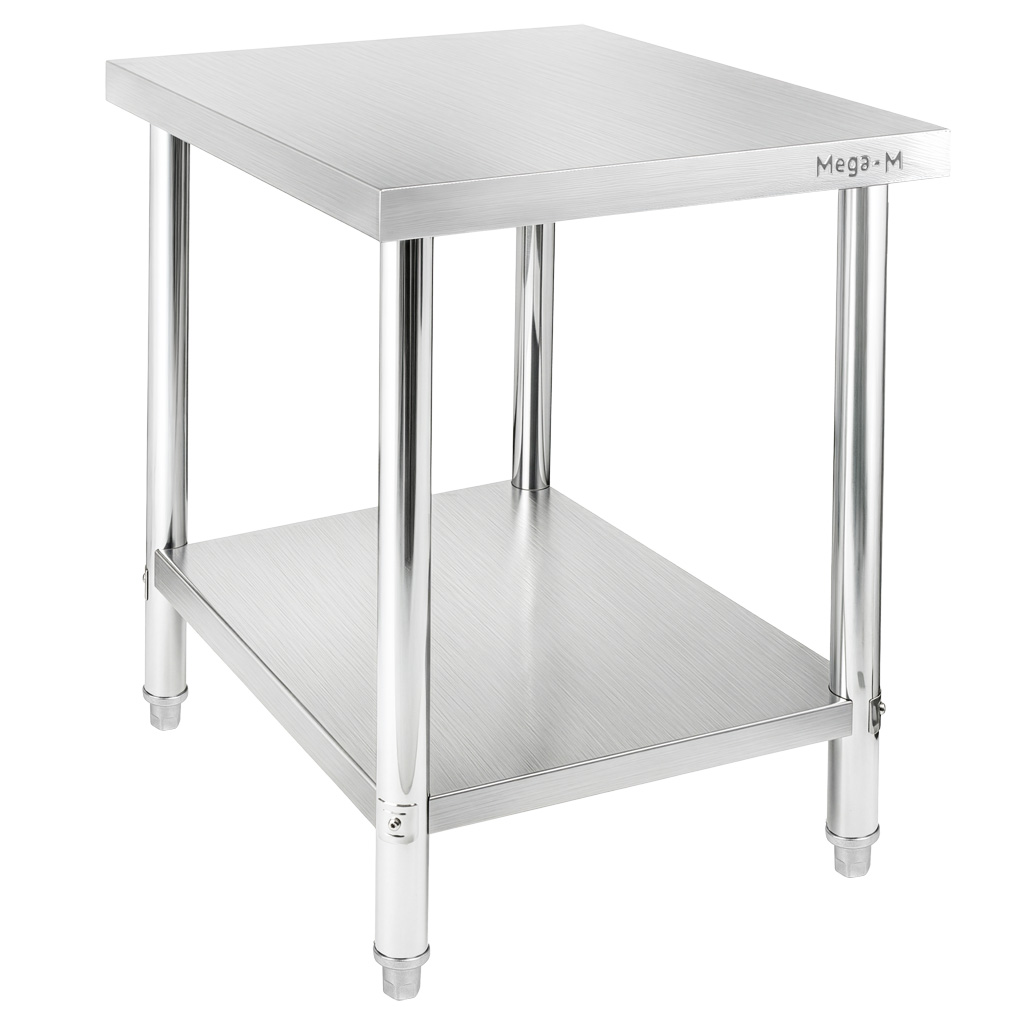 Stół ze stali nierdzewnej centralny z półką Mega-M X STANDARD S-60 cm G-70 cm H-85 cm N - obrazek 2