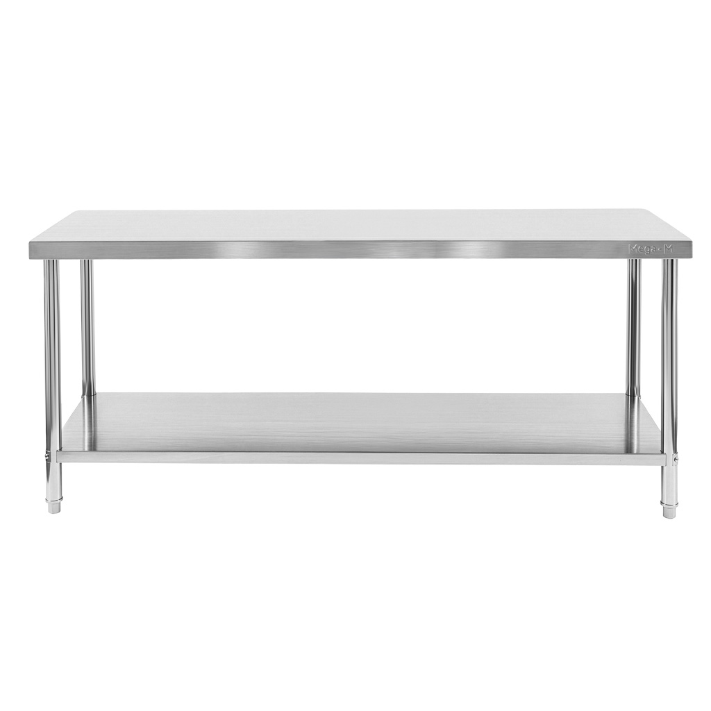 Stół ze stali nierdzewnej centralny z półką Mega-M X STANDARD S-200 cm G-70 cm H-85 cm N - obrazek 2