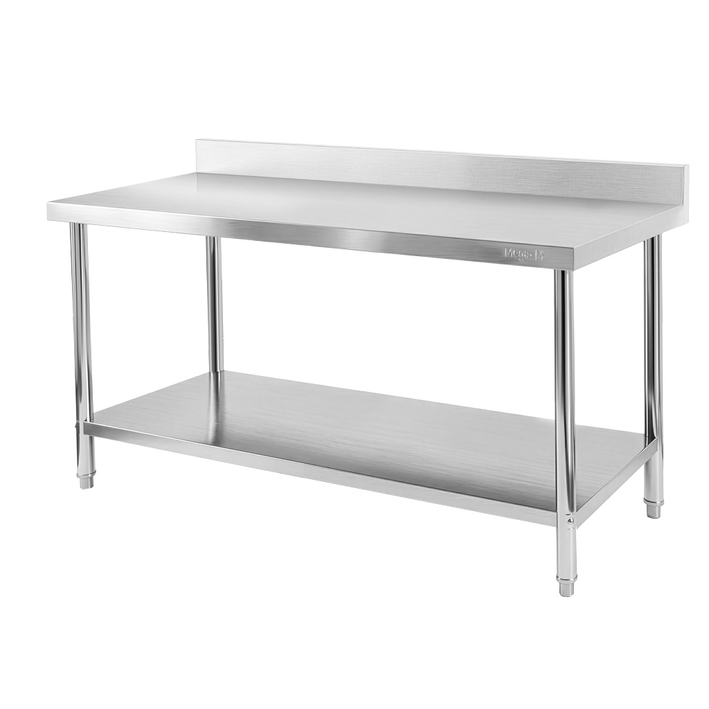 Stół ze stali nierdzewnej przyścienny z półką Mega-M X STANDARD S-180 cm G-70 cm H-85 cm N