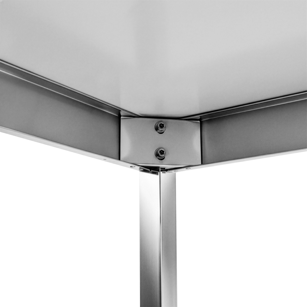 Stół ze stali nierdzewnej przyścienny z 2-ma półkami Mega-M X STANDARD S-200cm G-70 cm H-85 cm N - obrazek 5