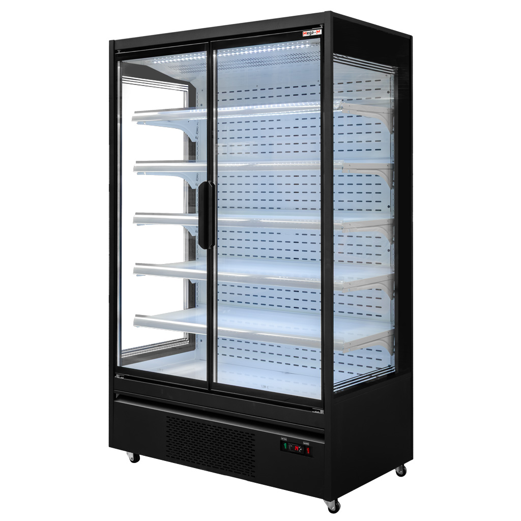 Regał chłodniczy Mega-M HUGO PLUS RU L-125 cm G-72cm H-205 cm drzwi transparentne