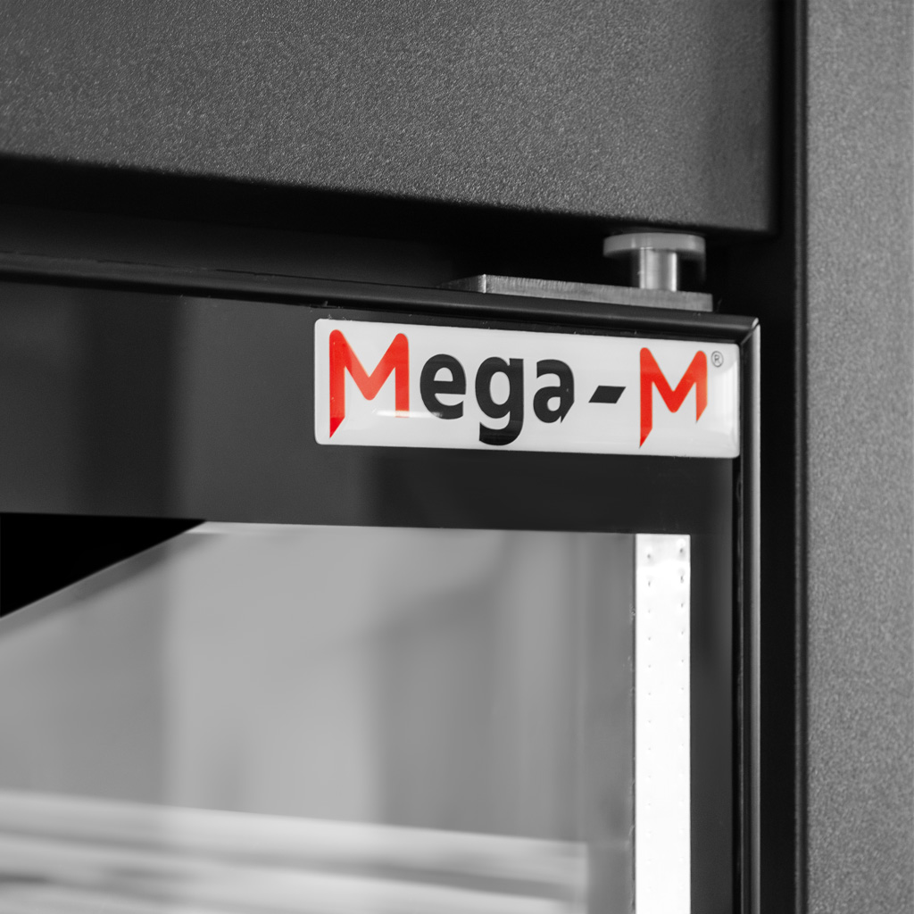 Regał chłodniczy Mega-M HUGO PLUS RU L-250 cm G-72cm H-205 cm black drzwi transparentne - obrazek 10
