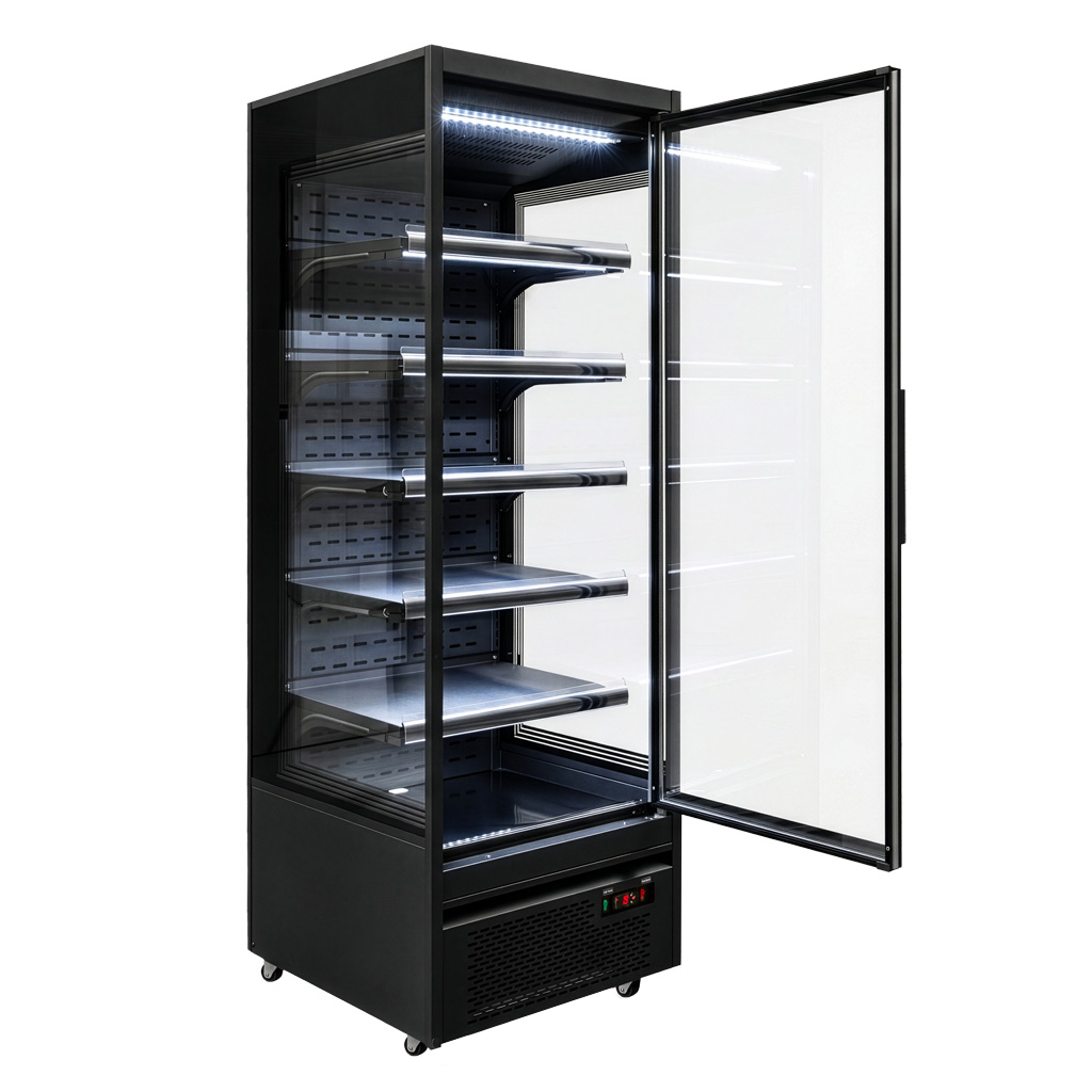 Regał chłodniczy Mega-M HUGO PLUS RU L-70 cm G-72 cm H-205 cm black drzwi transparentne N - obrazek 2